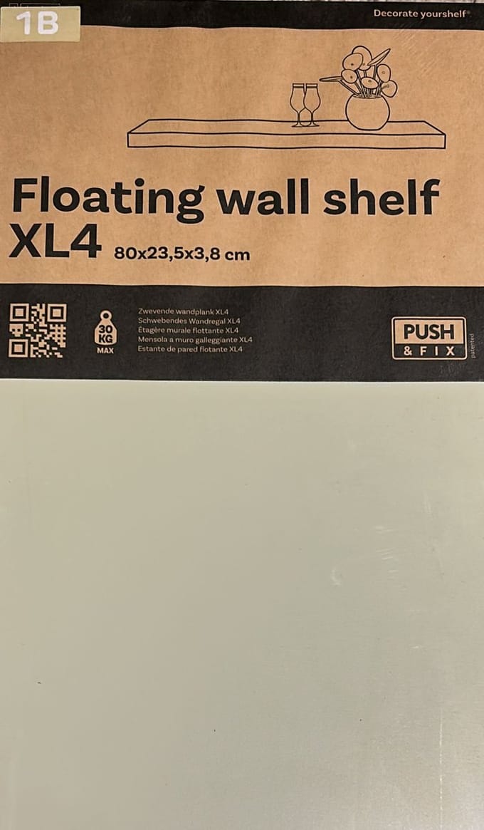 Duraline XL4 Floating Wall Shelf - Sand lacquered MDF 80 x 23.5 x 3.8