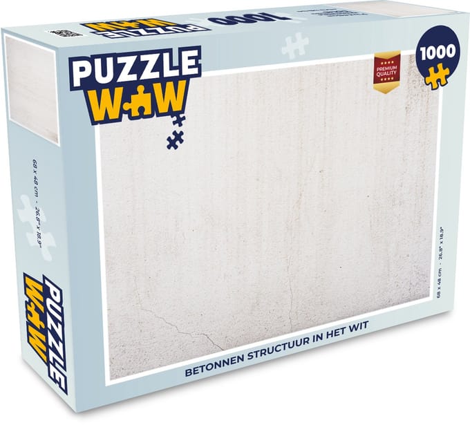 Puzzel Beton - Muur - Wit - Legpuzzel - Puzzel 1000 stukjes volwassenen