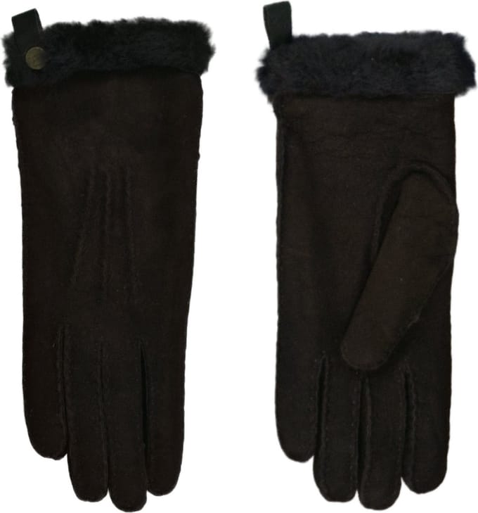 Van Buren suède/wollen dames handschoenen | Bruin | S | Lamsvacht handschoenen