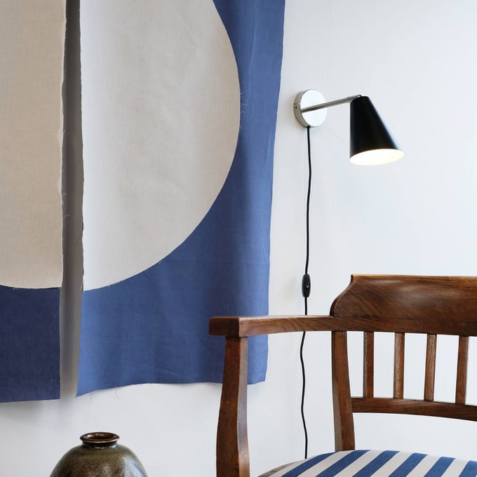 Dyberg Larsen Oswald Wandlamp Zwart/staal