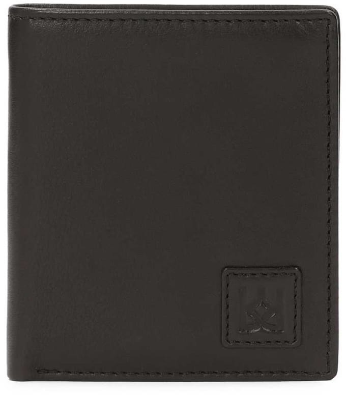 Classic black men's wallet without clasp