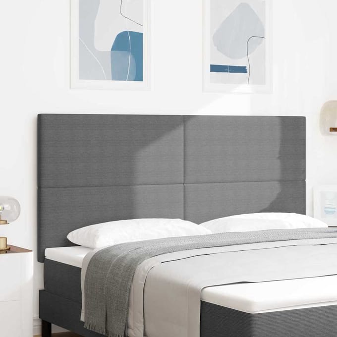 vidaXL - Hoofdbord - Lichtgrijs - 180 - cm - Corduroy - stof