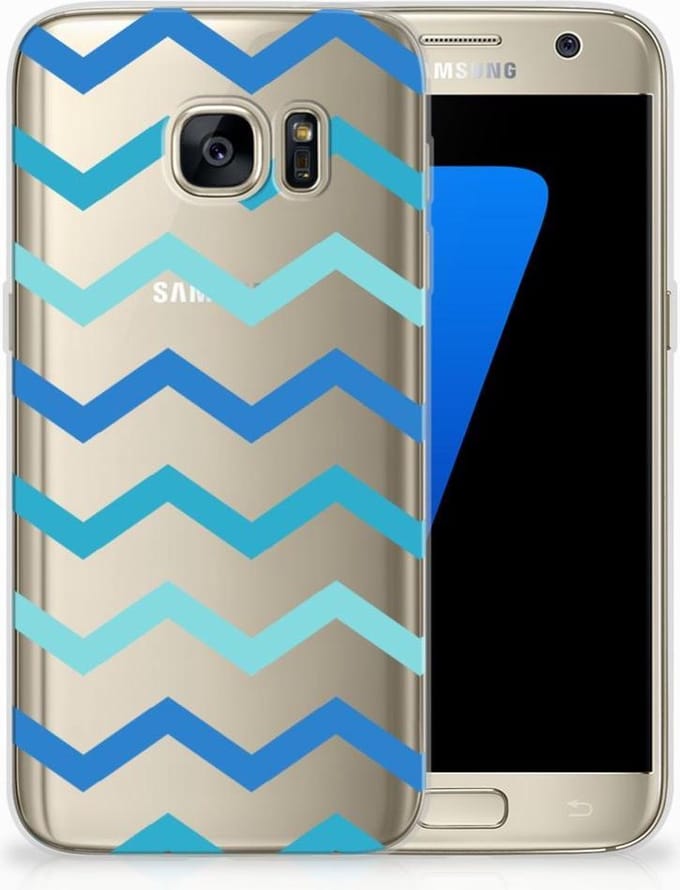 Samsung Galaxy S7 TPU bumper Zigzag Blauw
