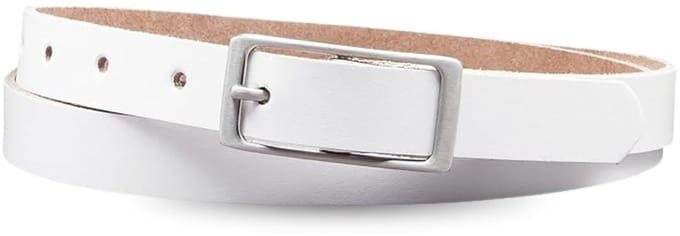 Fana Belts Leren Dames Riem Wit - Maat 110 - Echt Leer - Vrouwenriem