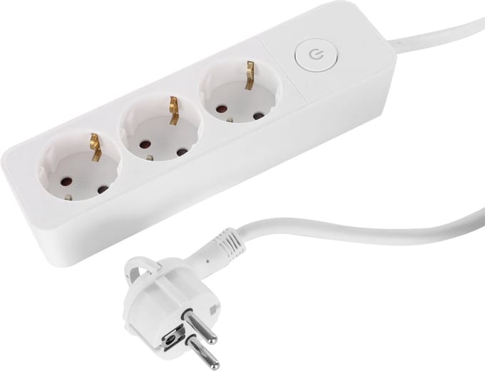 Q-Link stekkerdoos - 3-voudig - met schakelaar - plat - 3 x 1.5 mm� - 1.5 m - PVC - wit