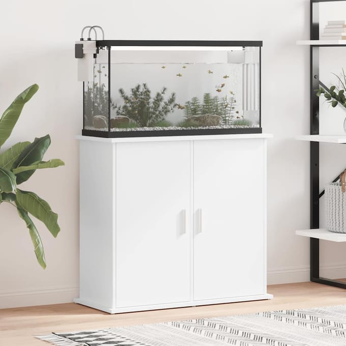 vidaXL - Aquariumstandaard - 81x36x73 - cm - bewerkt - hout - wit