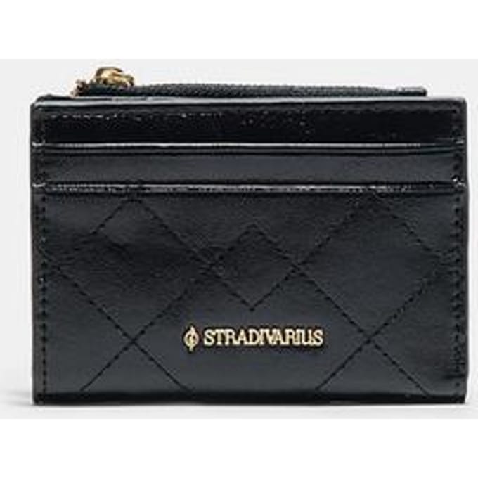 Stradivarius Compacte portemonnee met gestikte details  Zwart OS