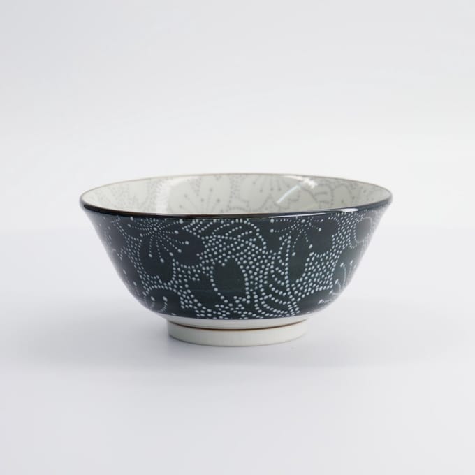 Tokyo Design Studio Mixed Bowls Dot Sakura 14.8x6.8cm - Grijs/Zwart - servieskom 500ml