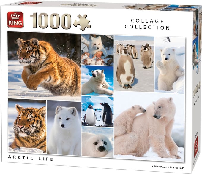 Vakantie Puzzel  Dierencollage Artic Life 1000 stukjes- 68 cm x 49 cm
