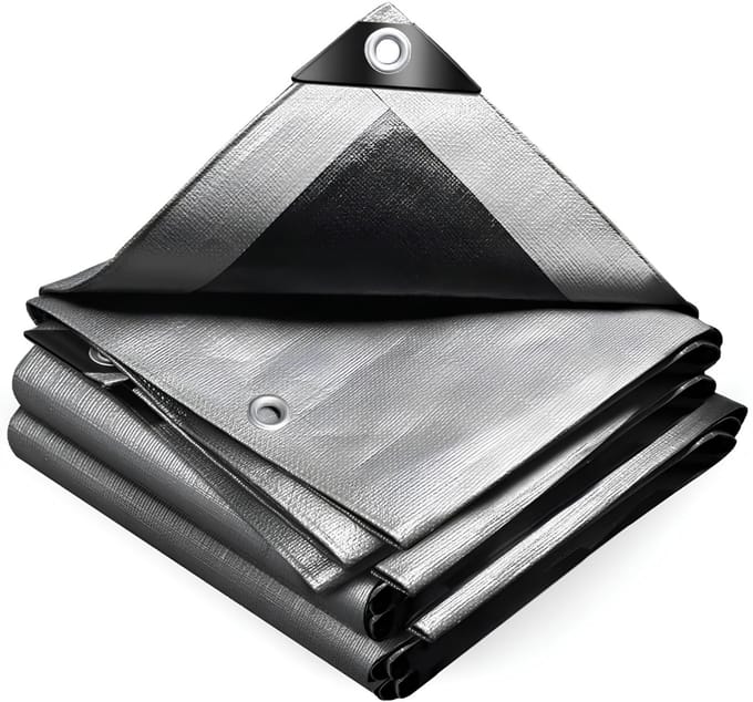 KAD® Afdekzeil - Veranda Zeil - Dekzeil - Grijs - 400cm x 600cm x 100cm