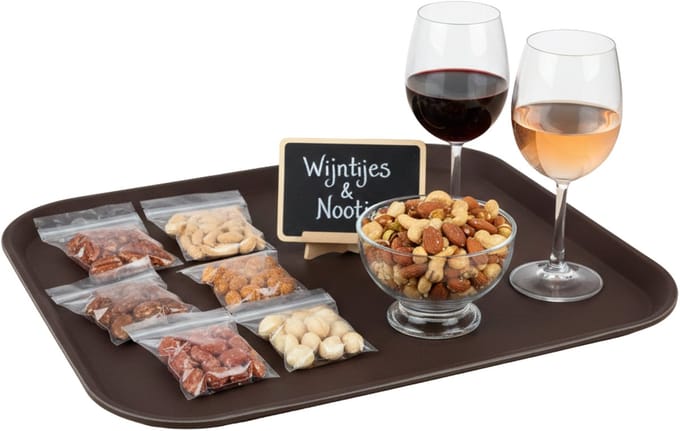 Gerimport Horeca Dienblad - antislip - bruin - kunststof - 35 x 45 cm