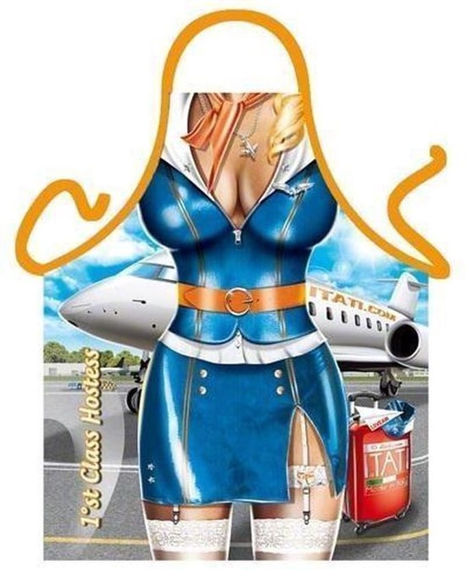 Stewardess schort - Leuke Grappige Mooie Keukenschort