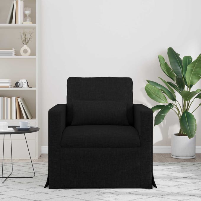 vidaXL - Bank - Zwart - 78 - x - 77 - x - 80 - cm - Stof