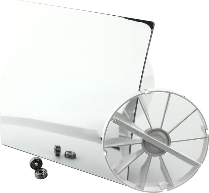 Krachtige Wandventilator Ø 100 mm met Terugslagklep en Chromen Design Front