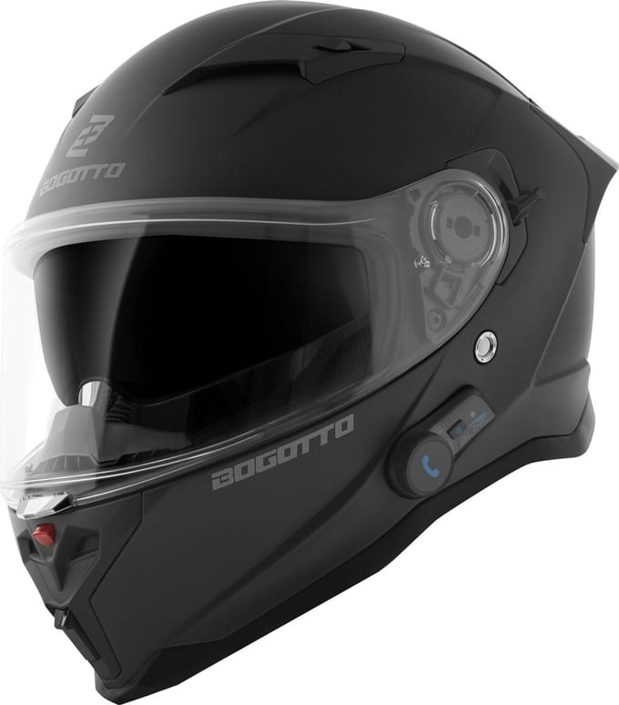 Bogotto H153 BT Mat Zwart Bluetooth Helm - Helm