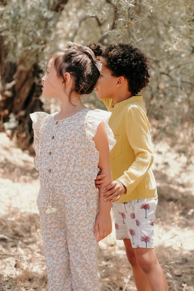 Louise Misha Shorts Anandi White Tropical Taglia: 3M | Pantaloni Outlet | kids | Bianco