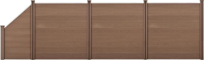 HKC Schuttingpanelen set vierkant/schuin 183x625cm bruin