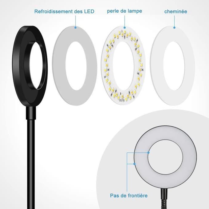 Bureaulamp - AUDBURN - 48 LED Flexibel 360° - 3 Verlichtingsmodi - USB Oplaadbaar