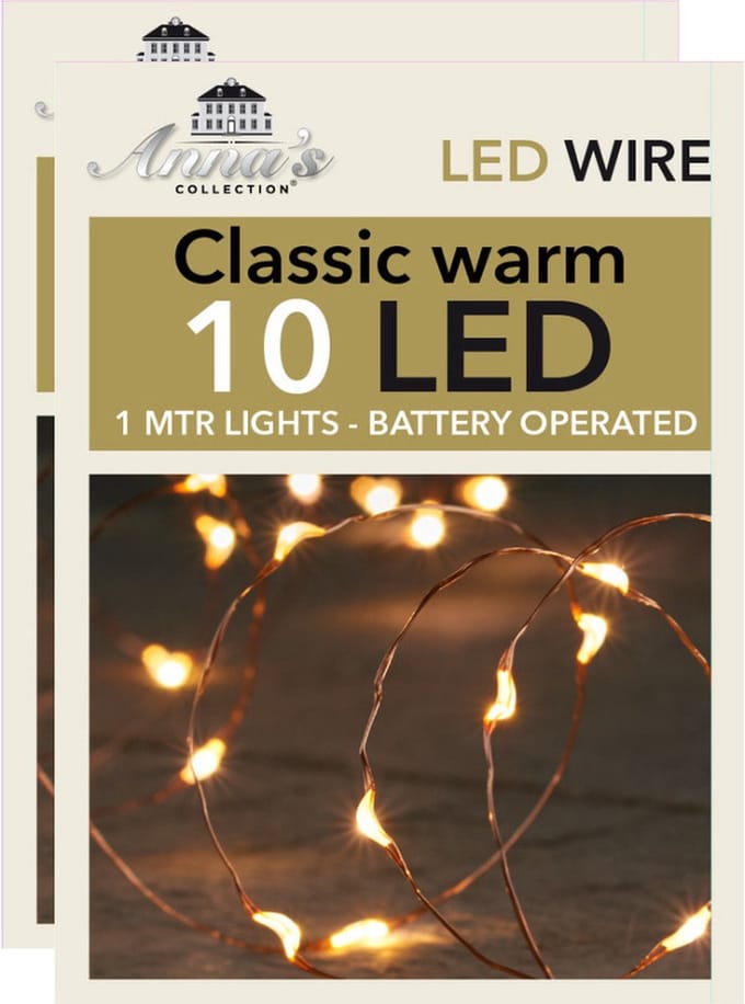 2x anna collection draadverlichting - koper- 10 leds- warm wit - 100 cm