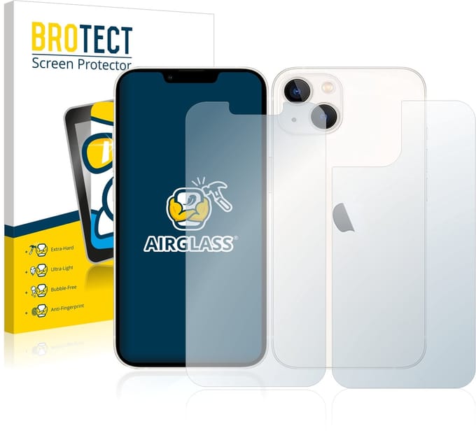 Screenprotector voor Apple iPhone 13 (Voor+Achter) Beschermglas transparant