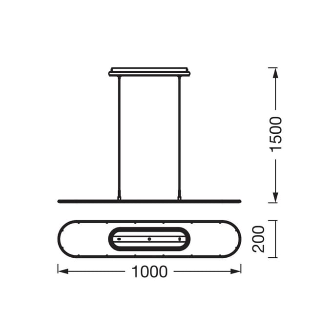 OSRAM LED hanglamp Office line Paneel Ellipse wit 940 dimbaar