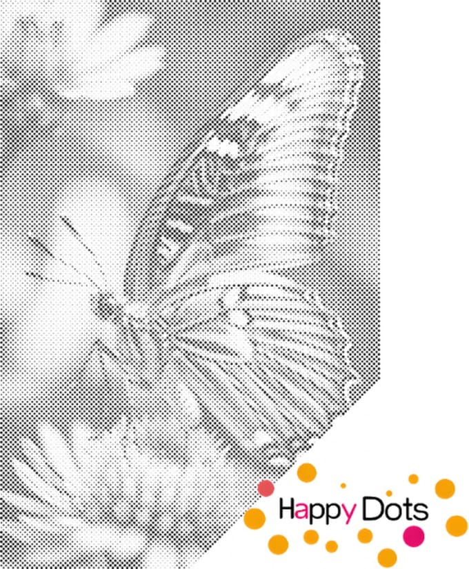 HappyDots DOT Painting Vlinder op bloem 60x80cm - Stippelschilderij