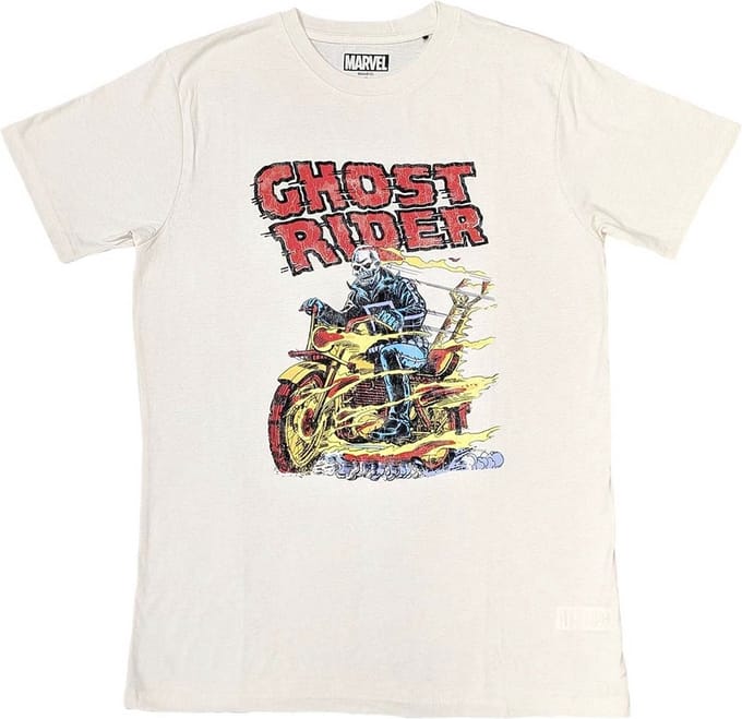 Marvel Ghost Rider - Bike Heren T-shirt - S - Creme