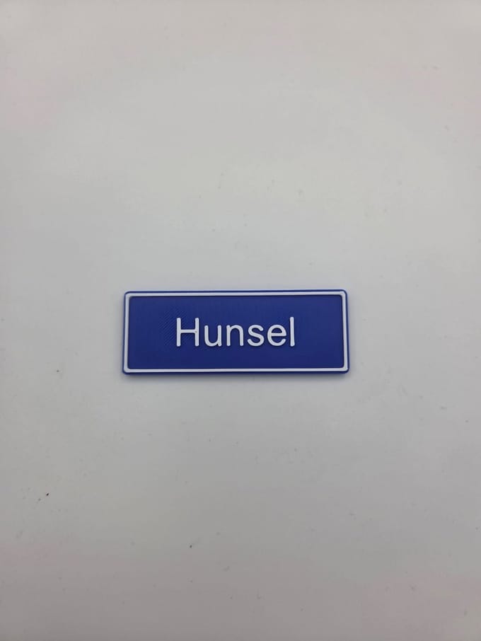 Koelkast Magneet plaatsnaam 8 X 3 CM Hunsel