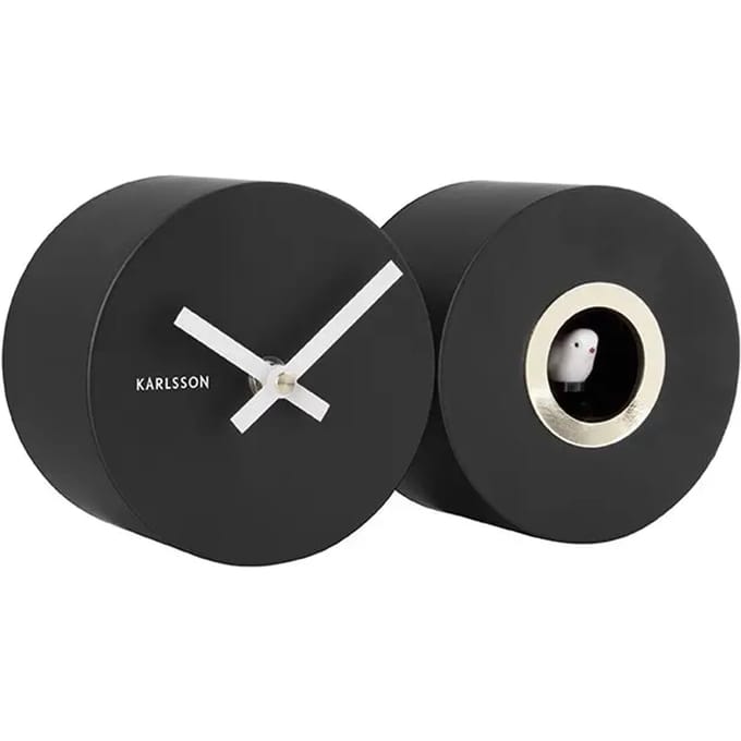 Karlsson Koekoeksklok Duo Cuckoo - Mat Zwart - 26x13x7,2cm - Scandinavisch