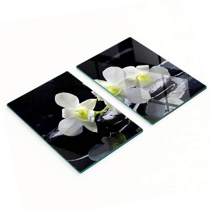 Multifunctionele decoratieve glazen snijplanken voor de keuken, orchidee 2x40x52 cm