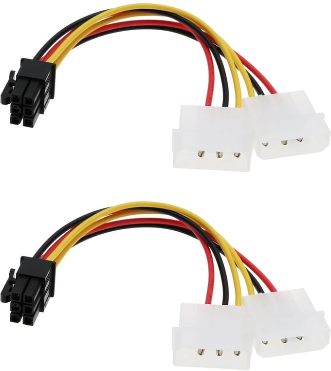 Allecto - Pci-E Voedingskabel - 6-pins naar Dubbel 4-pins - Ideaal