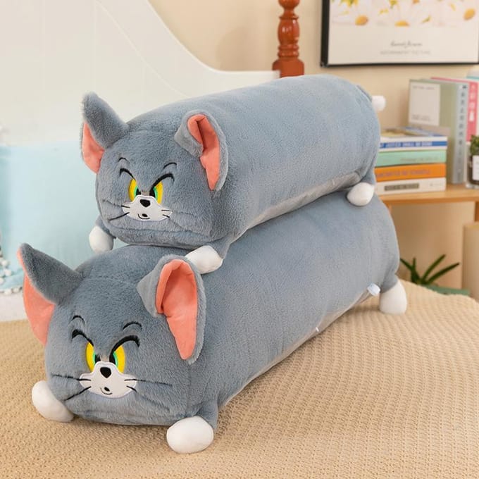 Peluche Chat et Souris Oreiller de Sieste Dessin Animé Mignon Poupée Tom Cat Poupée Oreiller de Bureau Canapé Lit 100cm