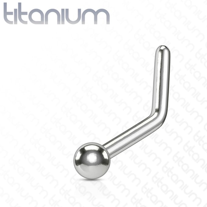 neuspiercing titanium L-bend basis ball 2mm - zilver - LMPiercings