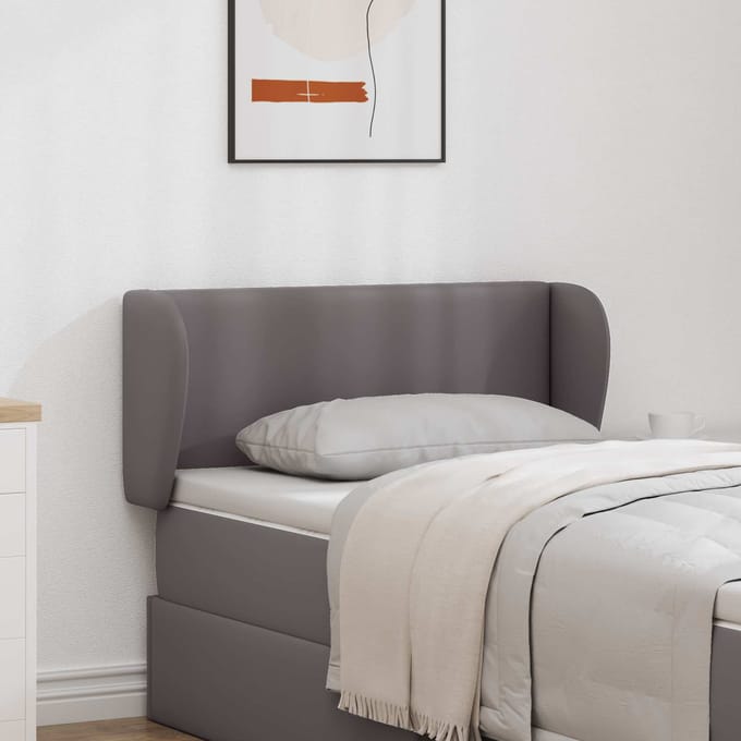 vidaXL - Hoofdbord - oor - Dim - Grijs - PVC