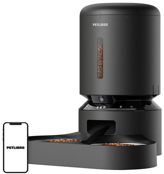 Petlibro Granary Camera Food Dispenser with Double Bowl 5L Black