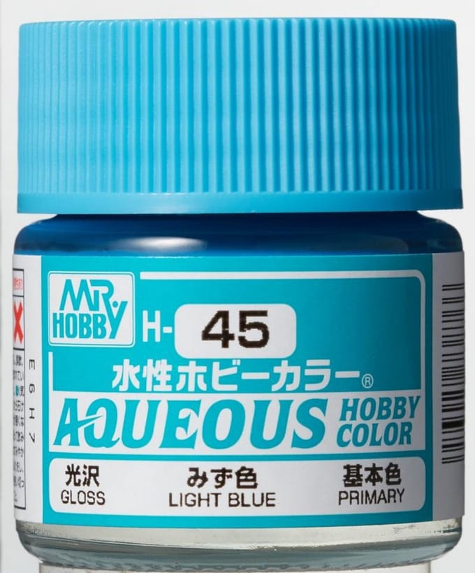 Gunze H-045 - Light Blue Glanzend - Mr. Hobby Aqueous Modelbouwverf 10ml