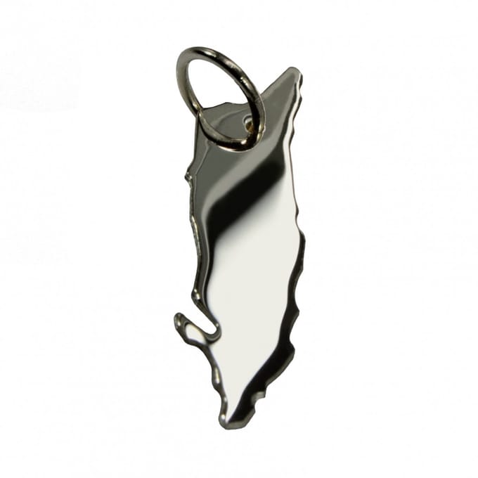 Zilveren Landkaart Aruba ketting hanger