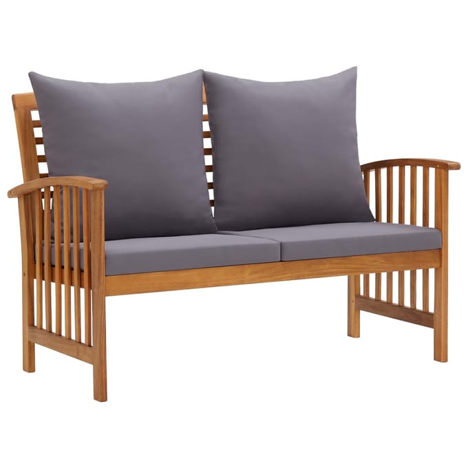 vidaXL - 5-delige - Loungeset - met - kussens - massief - acaciahout