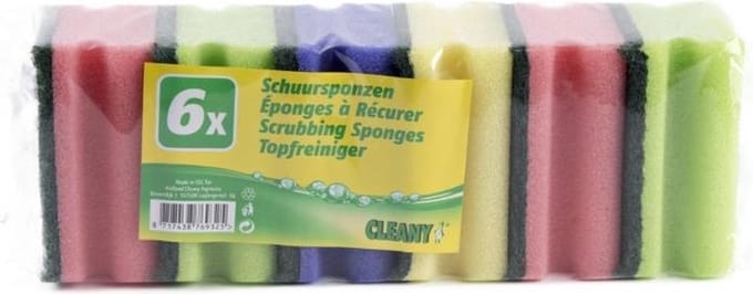 Schuurspons met handgreep per 6 - Kleur