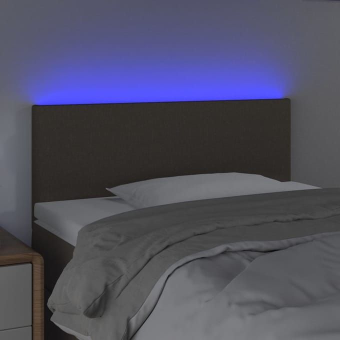 vidaXL - Hoofdbord - LED - 80x5x78/88 - cm - stof - taupe