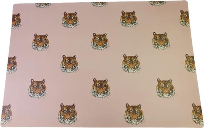 Placemat met tijger print - Roze - 48 x 33 cm - Set van 2