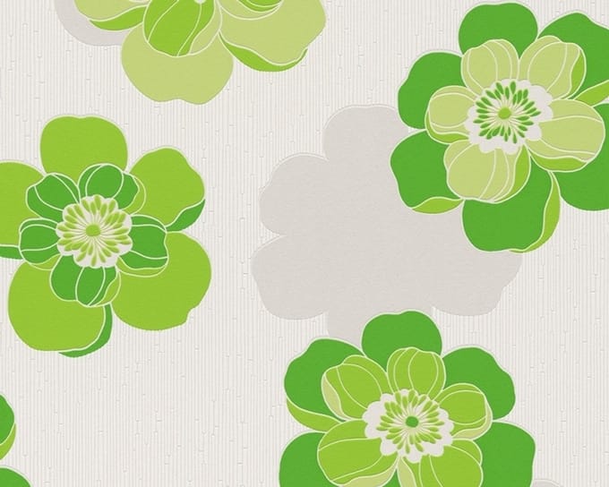 Groen bloemen behang 93994-2
