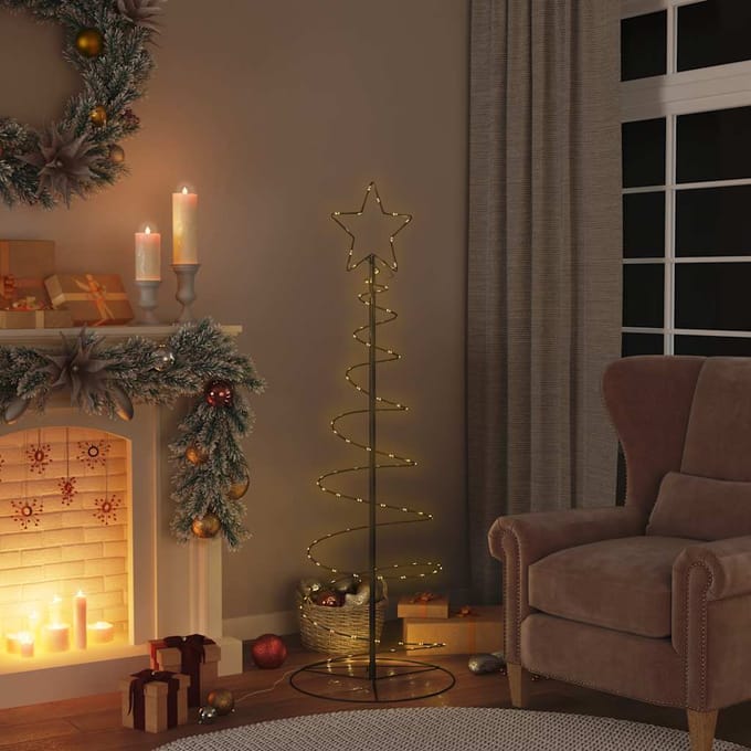 vidaXL LED-kerstboom 100 LEDs warm wit 150 cm