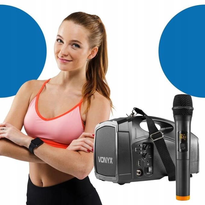 Portable speaker - Vonyx ST014 draagbaar omroepsyteem met draadloze handmicrofoon, Bluetooth en mp3 speler