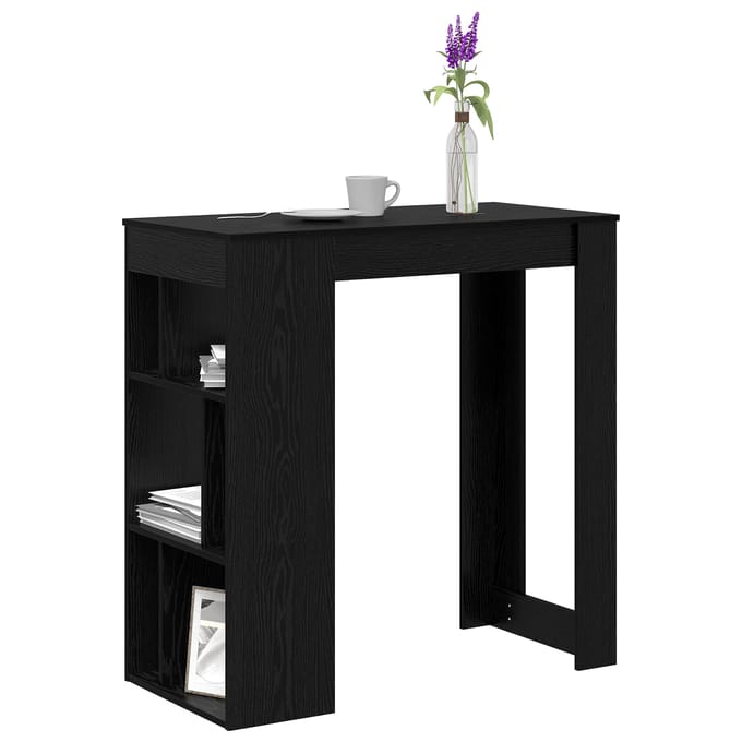 vidaXL - Bartafel - 102 - x - 50 - x - 103,5 - cm - Bewerkt - hout - Zwart - Eiken