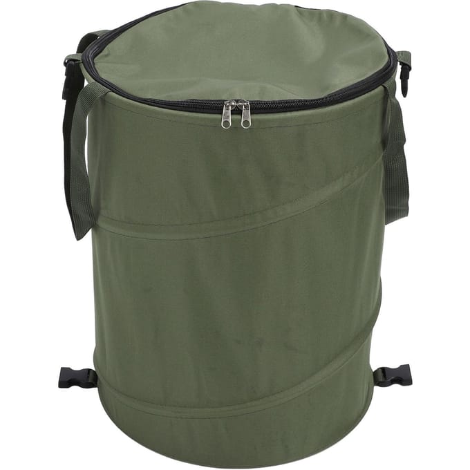 Camping Vuilnisbak met Ritsdeksel 24 Gallon Grote Capaciteit Opvouwbaar Draagbaar Tuinafval gray