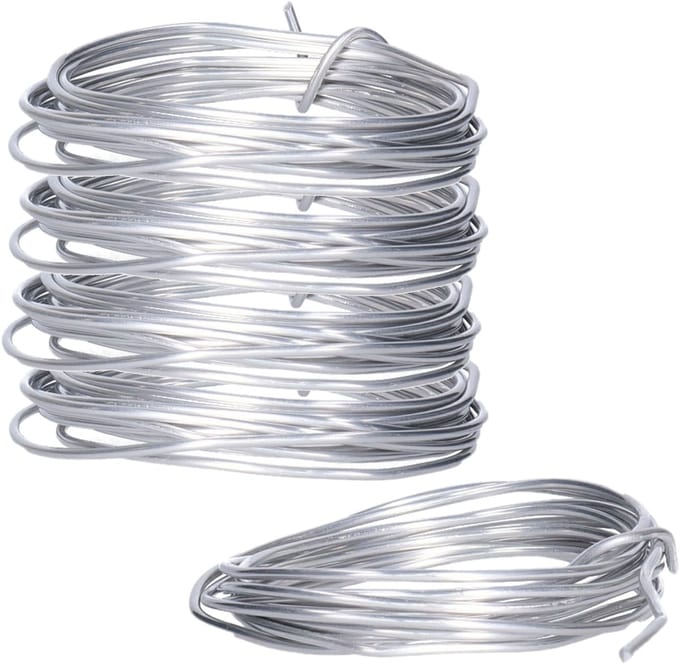 Hobby draad - 5x - hobby en knutsel draad - 2 mm x 200 cm - Bloemendraad/aluminiumdraad - zilver