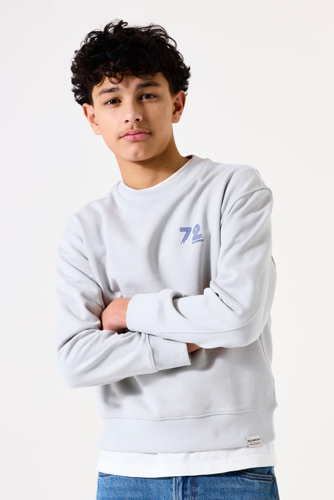 GARCIA Jongens Print Sweater Grijs Lange mouw