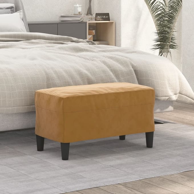 vidaXL - Bankje - 70x35x41 - cm - fluweel - bruin