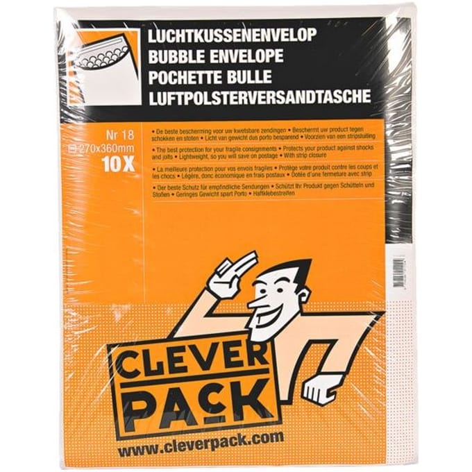 Envelop CleverPack luchtkussen nr18 295x370mm wit pak à 10 stuks